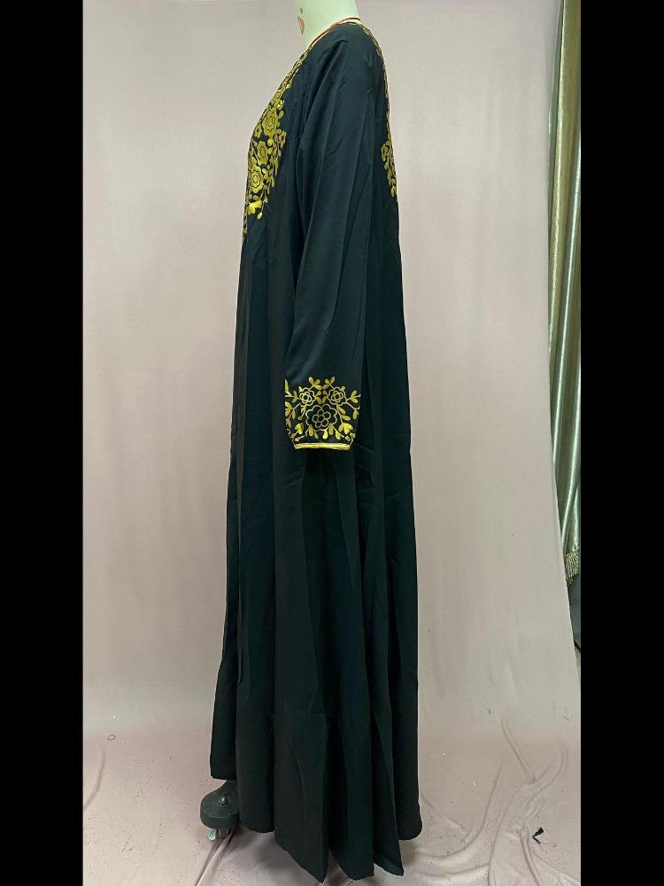 2025 Spring Ethnic Style Long Dress Casual European American Middle Eastern Inspired Print