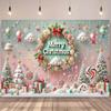 Merry ChristmasTree Gift Boxes  Backdrop Xmas Decoration Background Winter Backdrop Decorations For Photo Studio Photo Booth Christams Party