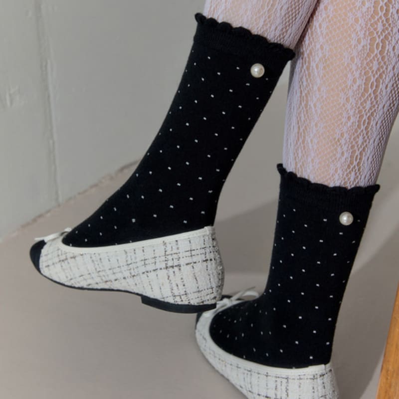 SOCKS APPEAL Pearl Silver Dot Black