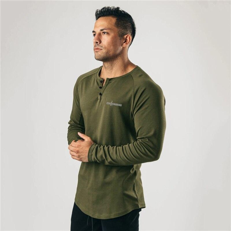 Мужская осенняя спортивная футболка для бега с длинным рукавом для фитнеса и тренировок, повседневная тонкая рубашка