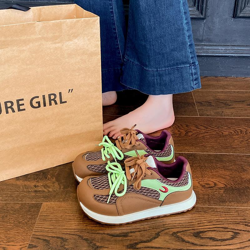 Ретро универсальная спортивная обувь Forrest Gump женская обувь 2025 новая осень дышащая повседневная обувь сетчатая на плоской подошве немецкие кроссовки
