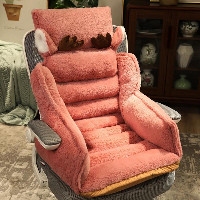 Chair One-piece Cushion Office Sedentary Butt Mat Student Seat Back Cushions Waist Support Chair Backrest Mat Home Decoration