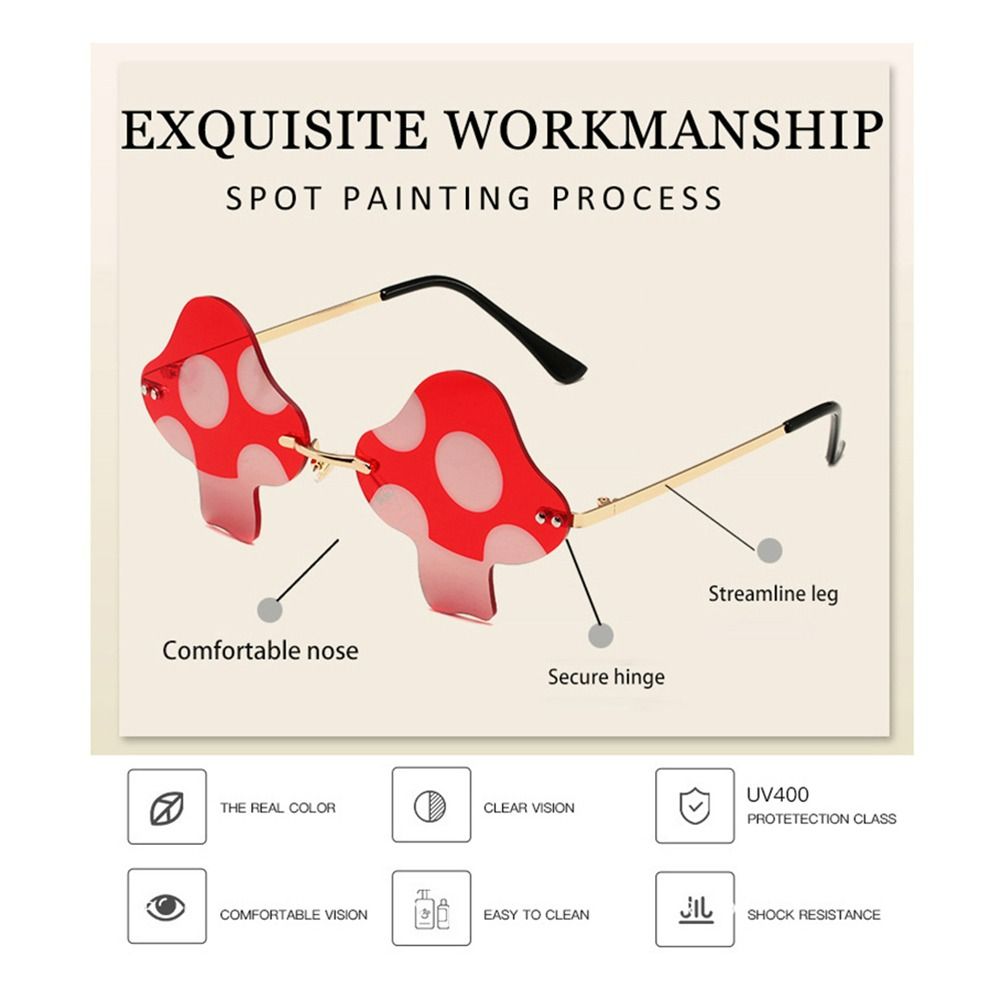 Хэллоуин Декорации Без Оправы Неправильной Формы Гриб Солнцезащитные Очки для Женщин Очки Солнцезащитные