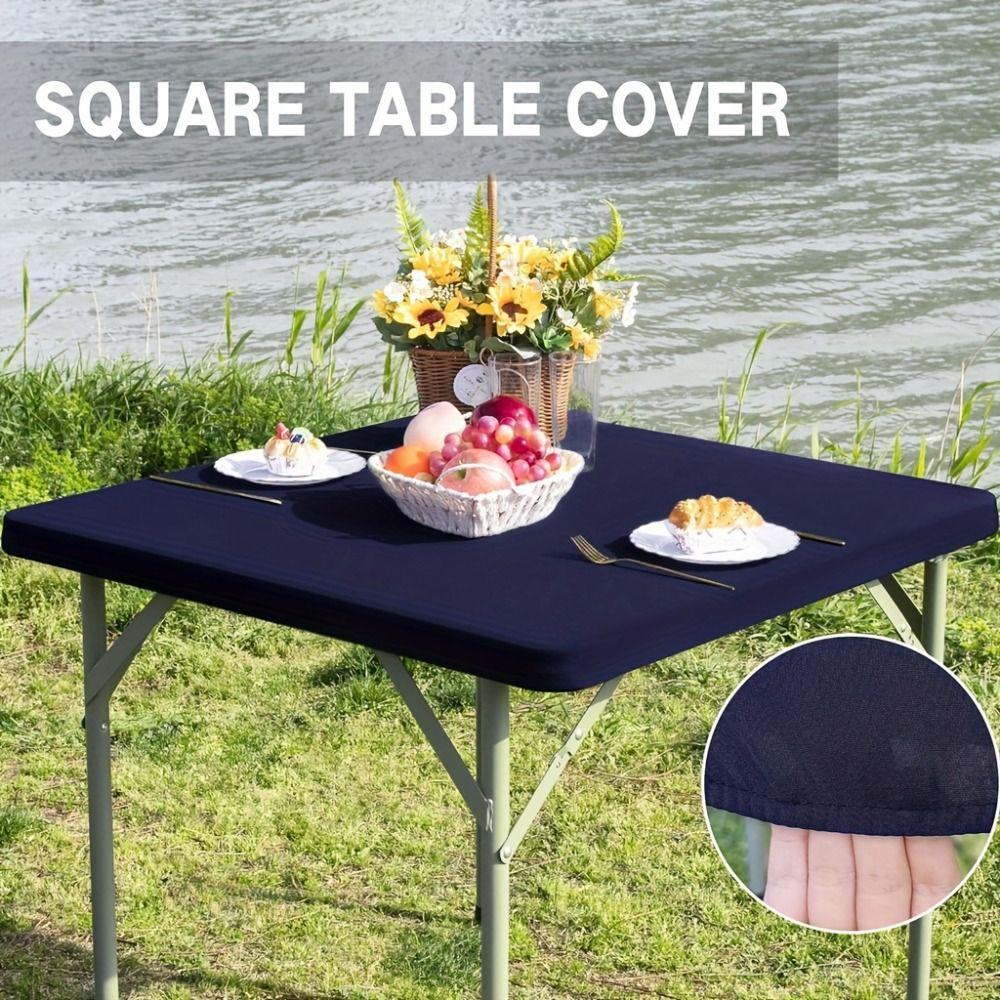 86X86CM Stain-Resistant Tablecloth Elastic Picnic Table Cloth Square Table Cover Home