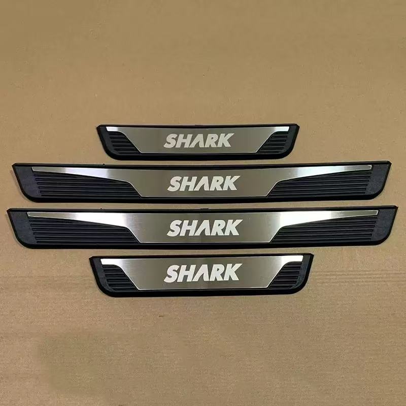 Для BYD Shark Защитные накладки на пороги – Лазерная резка Нержавеющая сталь Защита порогов с дизайном против царапин и скольжения