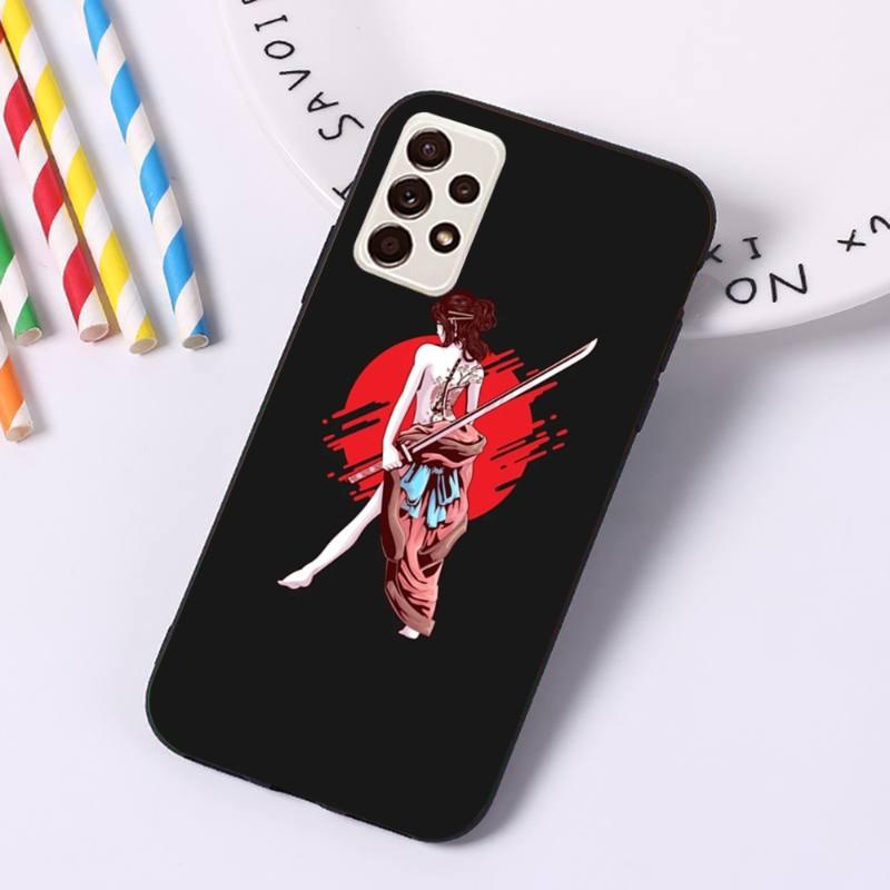 Чехол для телефона Samurai Gril Women для Samsung A91 A81 A73 A72 A71 A30S A20 A12 A13 A52 A53 4G 5G, мягкий черный чехол для телефона