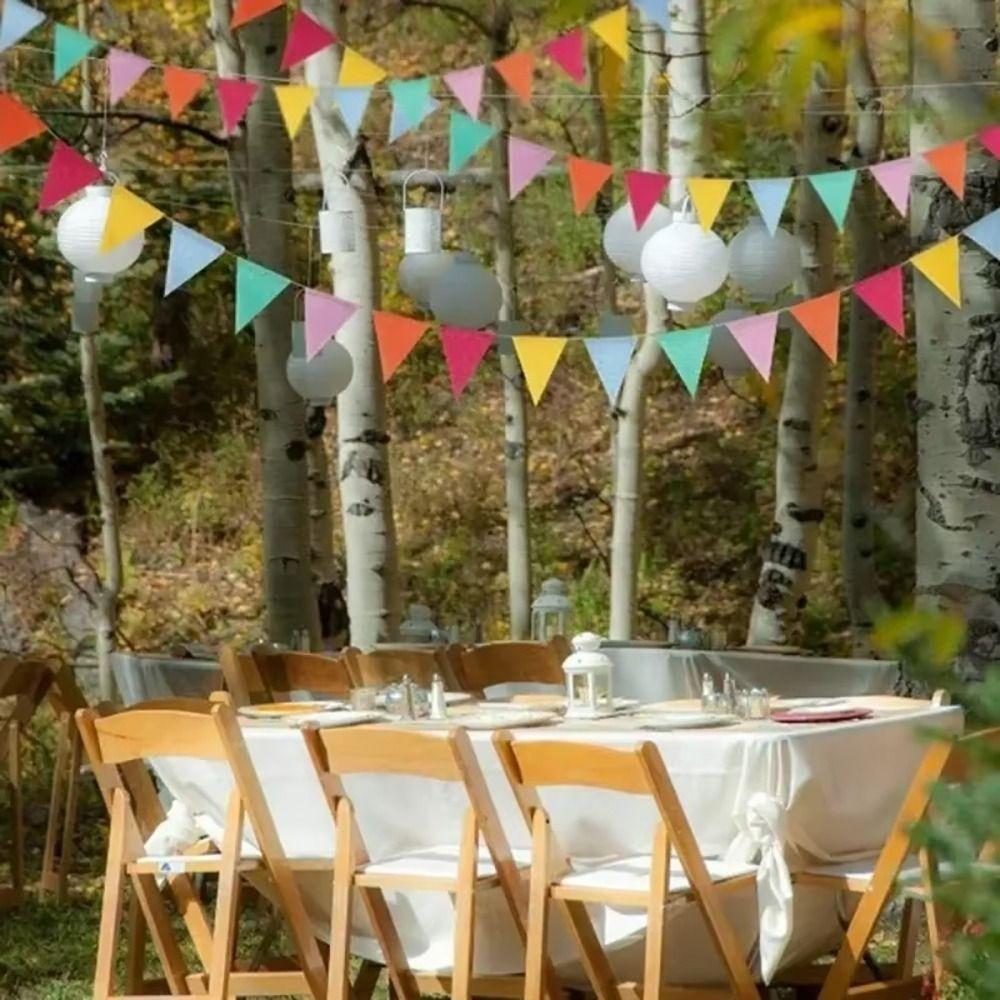 1Pcs 12 Flags Colorful Flag String Hanging Flags for Happy Birthday Party Wedding Decoration