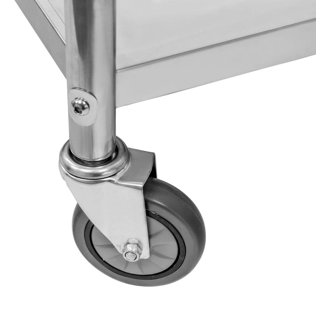 Stainless steel 2-shelf Mega-M STANDARD serving trolley W-85 cm D-45 cm H-90 cm N