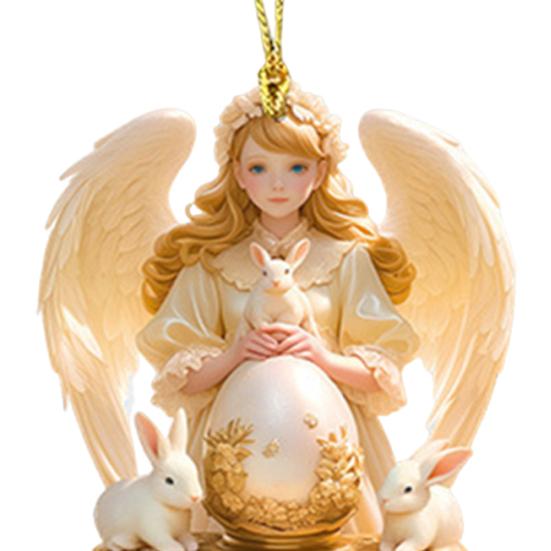 Подвеска Angel Bunny для автомобиля, 2D, плоский акриловый подвесной аксессуар для зеркала заднего вида автомобиля, окон, сумок, ключей