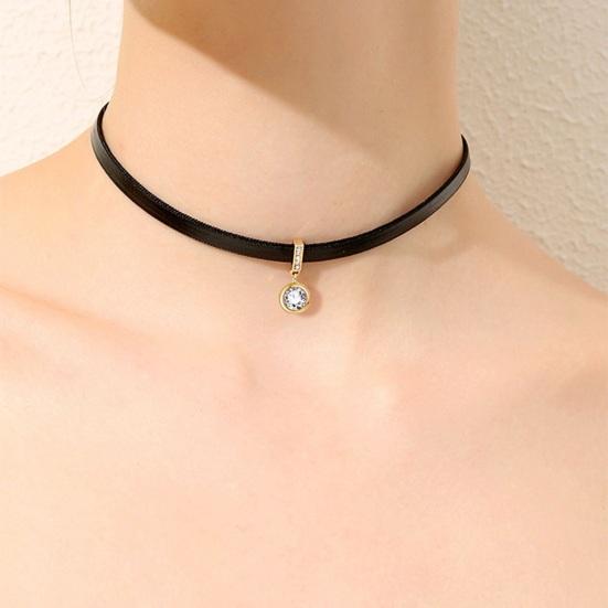 Круглый кулон с кубическим цирконием, короткое колье, ожерелье, регулируемая длина, простое женское короткое ожерелье, ювелирное изделие, подарок
