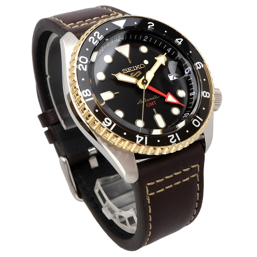 SEIKO 5 SPORTS SKX Series GMT Model Automatic Mechanical Wristwatch Seiko 5 Sports Made In Japan SSK036 Black Brown Leather Overseas Model [Seiko]