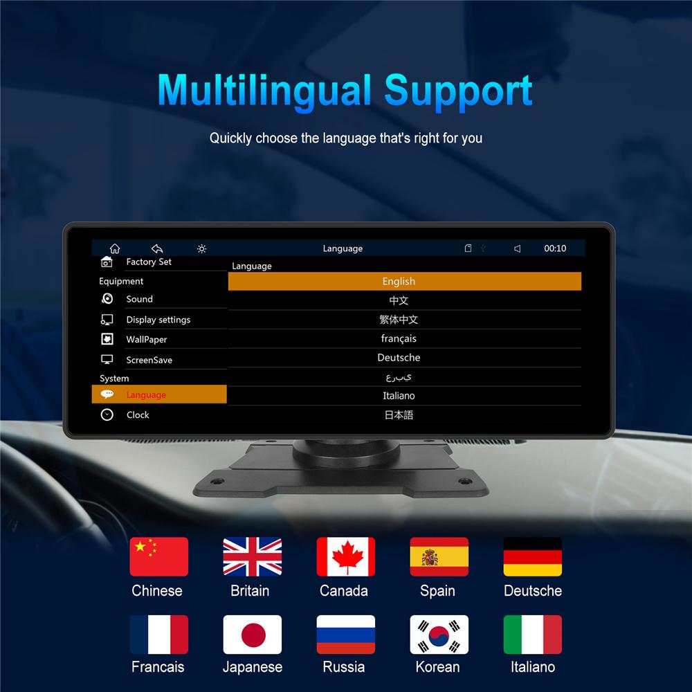 10.26" Smart Screen Bluetooth Multimedia Player With Rear Reverse Backup Camera