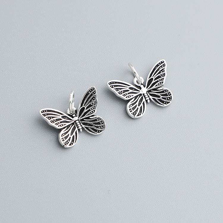 Винтажная тайская подвеска-бабочка из стерлингового серебра S925 для плетеных браслетов и ожерелий своими руками