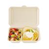 ECO&BASIC Disposable Lunch Box with Laminated Dividers, 1000ml, 50 Dividers Per Box, Microwaveable, Takeout, Made with Unbleached Bagasse, Rice