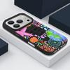 Чехол с мультяшным узором Огненный Шар для iPhone 17 Pro Max iPhone 16 Pro Max 15 14 13 12 11 16E Air Люксовая Силиконовая Крышка с Текстурой Кожи