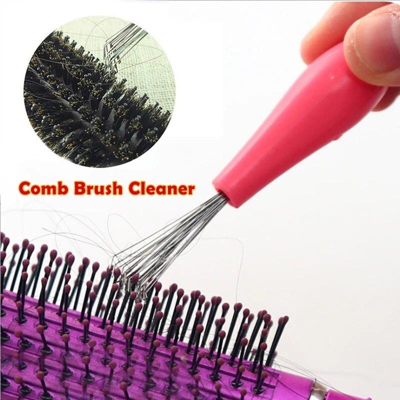 Comb Brush Cleaner Cleaner Remover Embedded Beauty Tool Plastic Handle Hair Comb Cleanup Hook Salon Hairdressing Tool Barber