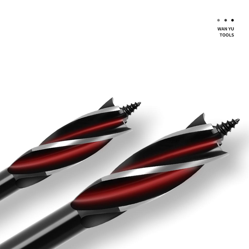 6Piece Auger Drill Bit Hexagonal Shank Snail Drill Bit Set High Carbon Steel, 4 Edges, 4 Flutes for Woodworking