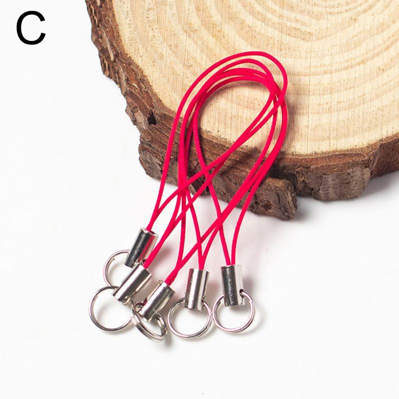 50Pcs Key Rings Cell Phone Braided Lanyard Cords Jewelry Findings DIY Rope Keychains Mobile Clasp