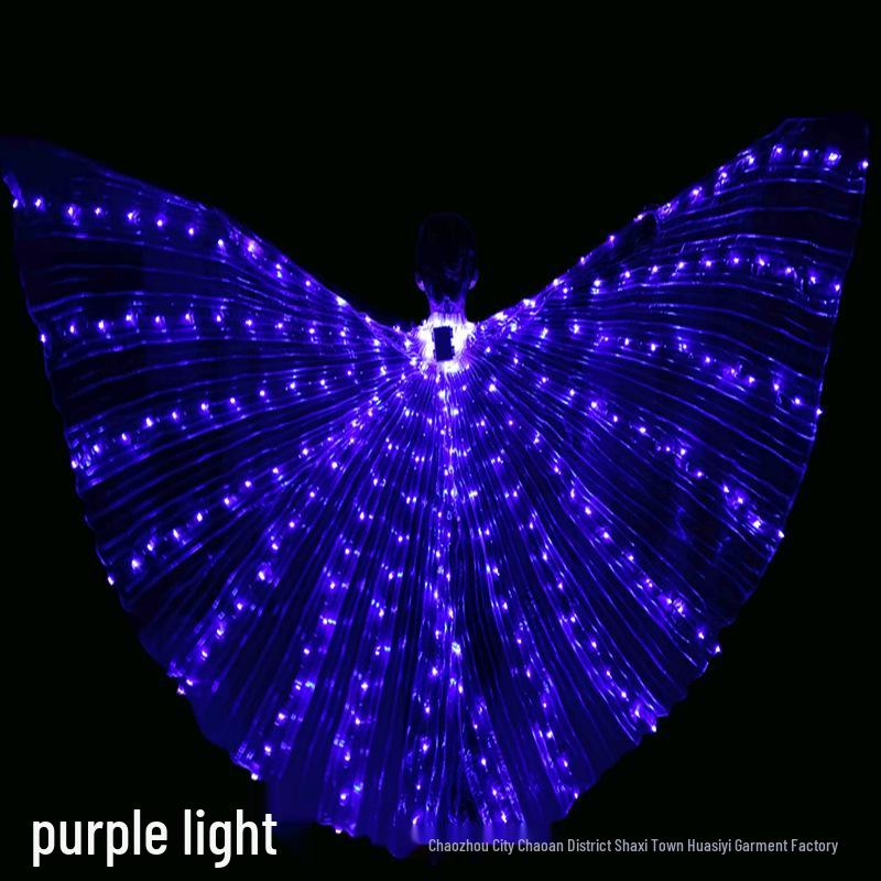 Huasiyi Красочные светодиодные крылья для танца живота для взрослых - Золотые реквизиты для выступления