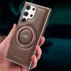 Чехол-держатель из кожи Business Leather с магнитным вращающимся кронштейном для Samsung Galaxy S24 Plus S23 S22 Ultra для MagSafe Luxury, защита объектива, противоударный чехол для телефона