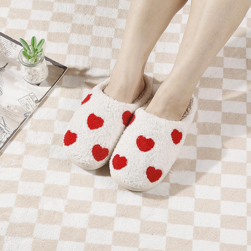 Новый дом маленькая любовь теплая зима хлопковые тапочки пара мужчины и женщины толстоподошвенные мягкие подошвы обувь толстые нескользящие милые