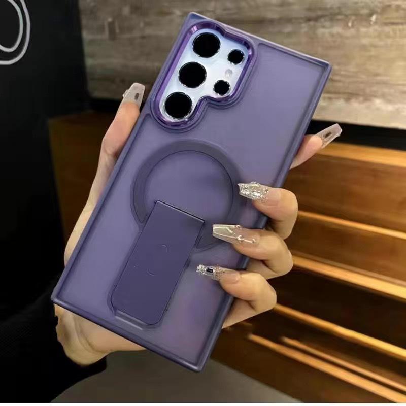 Подходит для чехла для мобильного телефона Samsung S25ultra Матовый кронштейн Магнитная адсорбция S24ultra Защитный чехол S23 Новый противоскользящий