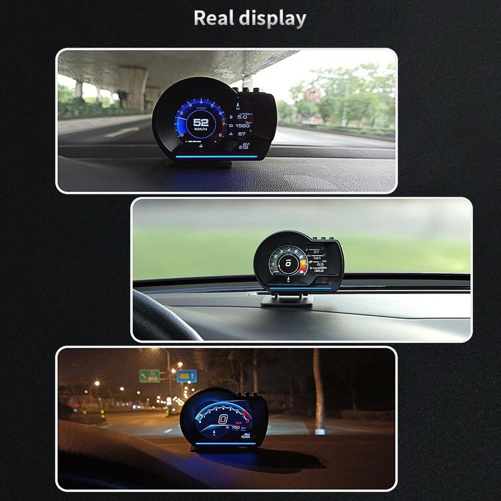 Время Спидометр Множество функций сигнализации Цифровой одометр OBD2+GPS Умный датчик Датчик оборотов турбины Автомобильный проекционный дисплей