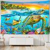 3D Dream Scene Underwater World Tapestry Printed Large Wall Tapestry Sea View Hippie Tapestry Ocean Dolphin Turtle Wall Tapestry
