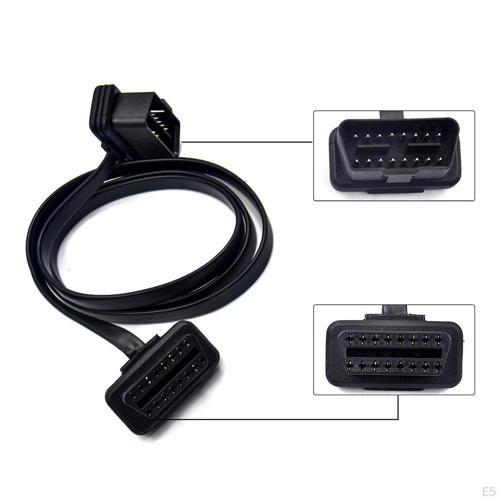 Low Profile OBDII Extension Cable 16 Pin Male To Female Flexible Diagnostic Extender Cord Adapter