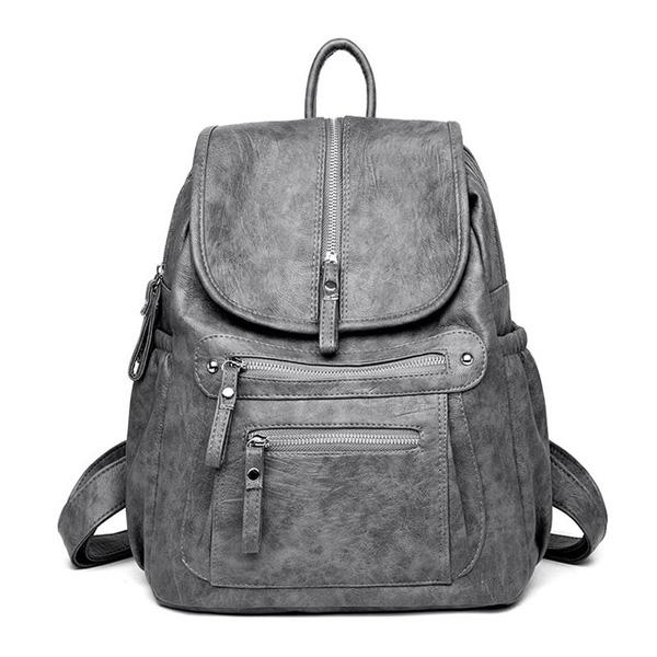 Women High Quality Leather Backpacks Vintage Female Shoulder Bag Travel Ladies Backpack School Bags