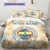 Custom Name,Fenerbahce Spor Kulubu Pattern Bedding Home Decoration Birthday Gift ( 1 duvet cover + 2 pillowcase, without core),fan merchandise.