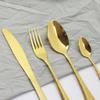 6Pcs/Set Mirror Gold Cutlery Set Cake Fruit Spoon Dinnerware Set Dinner Spoon Tableware Stainless Steel Flatware Silverware Set