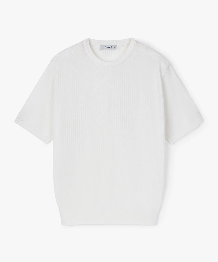 POLYGRAM Ribbed Round Short Sleeve Knit - 3 Colors