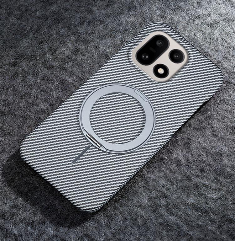 Магнитный чехол для телефона OnePlus 15T/ACE6 с текстурой из углеродного волокна и подставкой 1+Turbo6