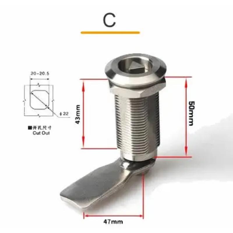 304 stainless steel triangle Cam lock MS705 cabinet lock Heightened for Distribution box,tin trunk Special locks