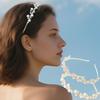 Pearl Rhinestone Flower Headband Fashion Alloy Crystal Hairbands for Women Daily Hair Accessories
