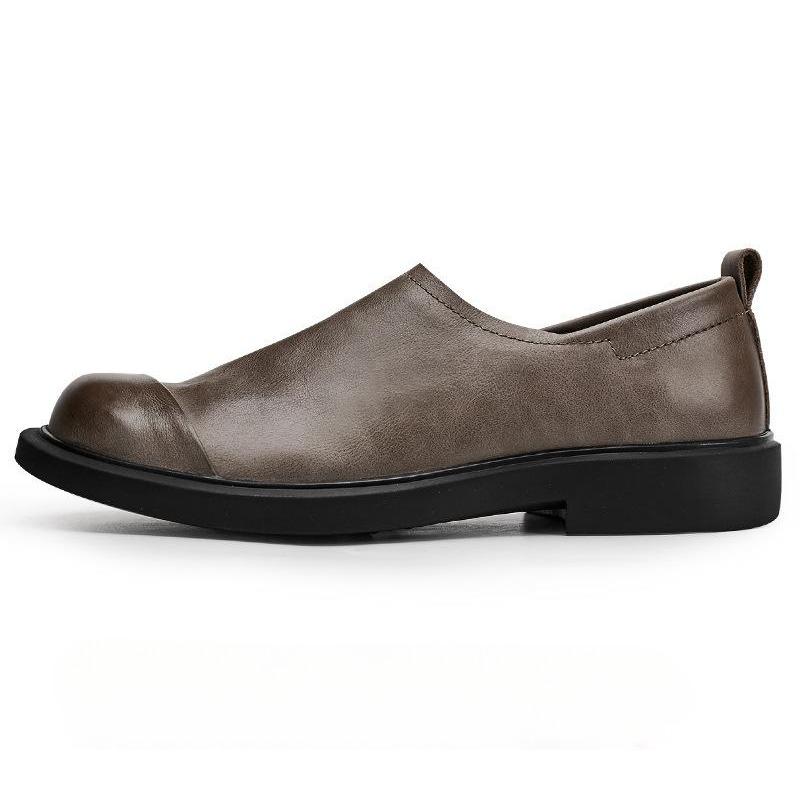 Кожаные дышащие мужские деловые повседневные кожаные туфли с мягкой подошвой, ленивые мокасины для мужчин