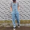 Men's Large-Size Denim Overalls Loose Straight-Leg Jumpsuit Versatile Wide-Leg Casual Suspender Jumpsuit
