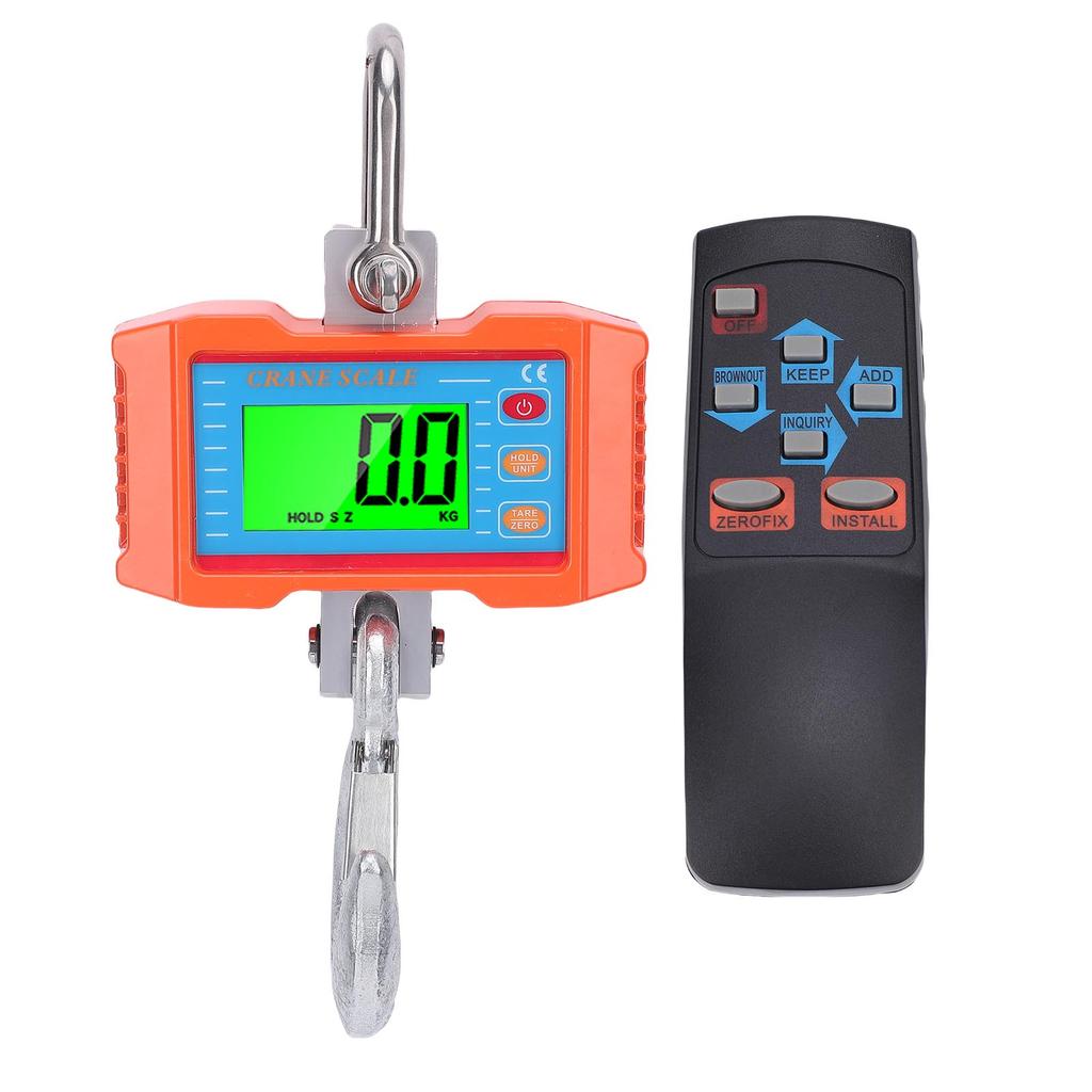 Цифровые крановые весы 1000 кг 2200 фунтов Высокоточные Светодиодный дисплей Промышленные подвесные весы с пультом дистанционного управления для фермы