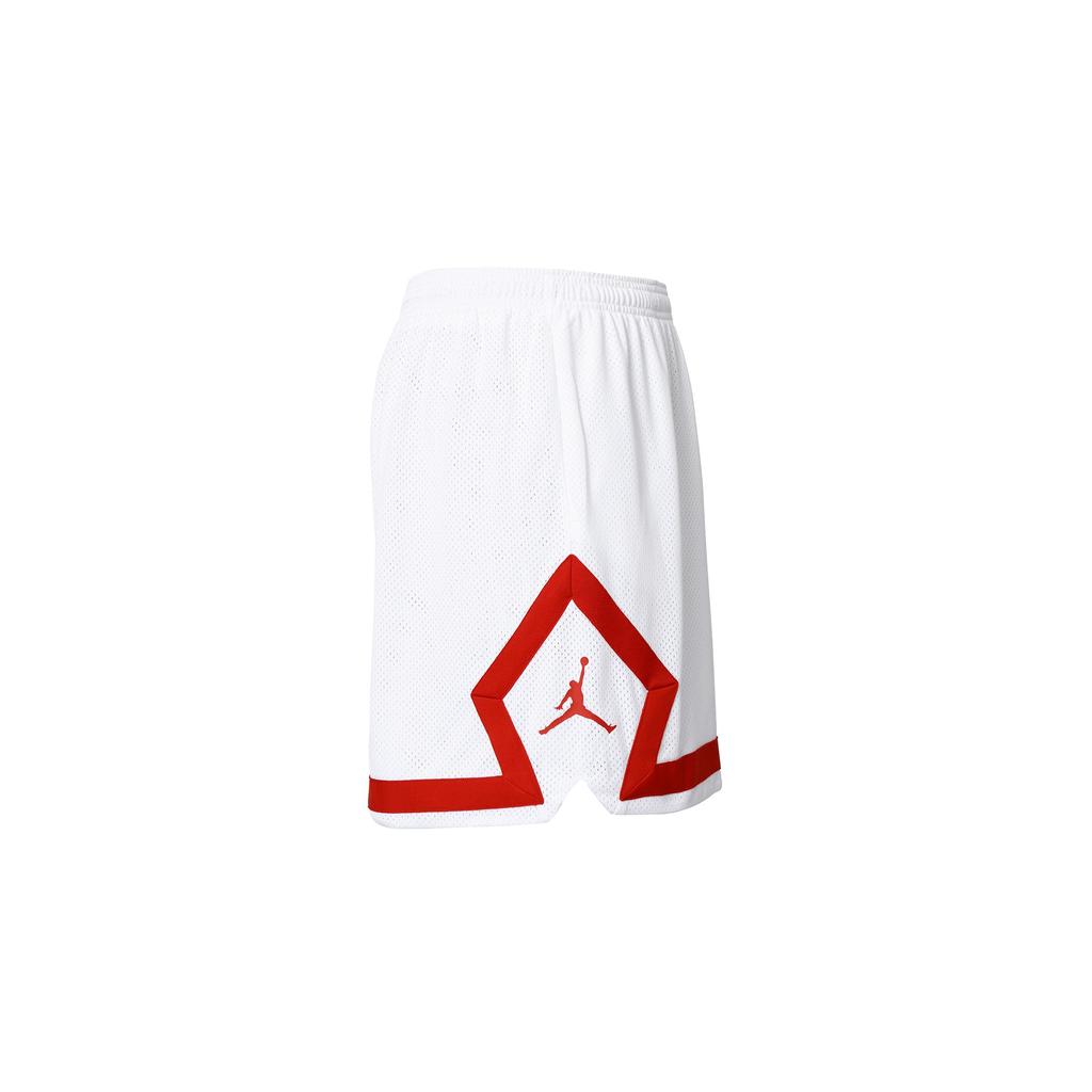 Jordan Color Block Printed Logo Double Layer Mesh Straight Leg Shorts Women Shorts White DO5032-100