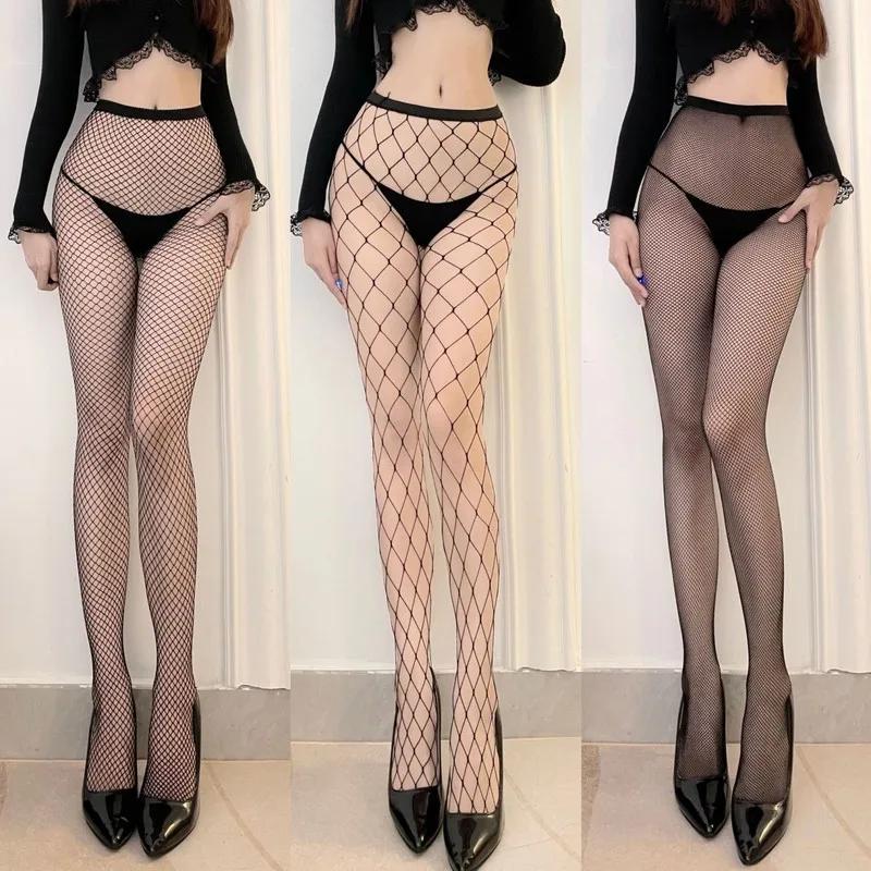 Unisex Large Mesh Black Sexy Erotic Fishnet Body Stockings Plus Size Women Men Lingerie Hollow Out Mesh Pantyhose Slim Tights