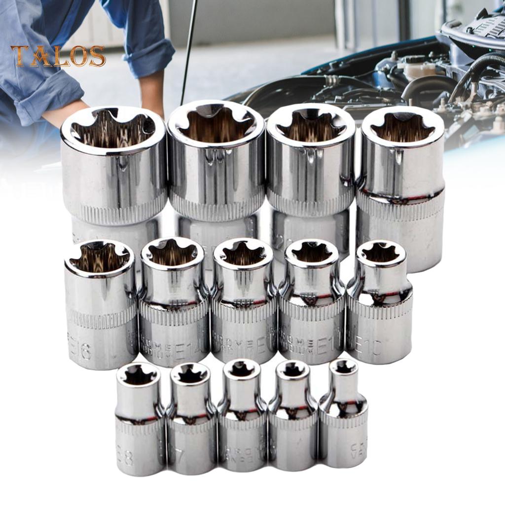 Магазин инструментов, 14 шт., набор внешних торцевых головок с крутящим моментом, перевернутый шестигранный Torx, ударный ремонтный инструмент, костюм ручного инструмента