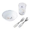 NARUMI Tableware Set Bremen Set Daily Set Glass Snack Plate Spoon Fork Baby Shower First Meal Baby Food Gift Made In Japan Children's 4-Piece