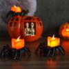 Flameless LED Candle Lights Halloween Spider Tea Light Decoration Battery Operated 3D Electric Flickering Fake Candle for Home Decor
