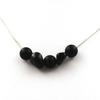 Stones and Minerals. 8mm Matte Black Onyx Bead Necklace + Brazilian Schorl Tourmaline Stainless Steel Chain.