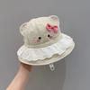 Sweet Princess Bucket Hat for Girls Breathable Mesh Sun Protection Cap Baby Summer Outdoor Fishing Hat
