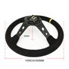 Racing Sport Suede Steering Wheel 14inch 350mm Car Steering Wheel Deep Dish 90mm Black OM25S0