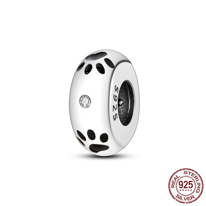 Charms Copper Copper Love Heart Dog Cat Paws Pendant Beads Fit Original Mula Bracelet Diy Jewelry For Women