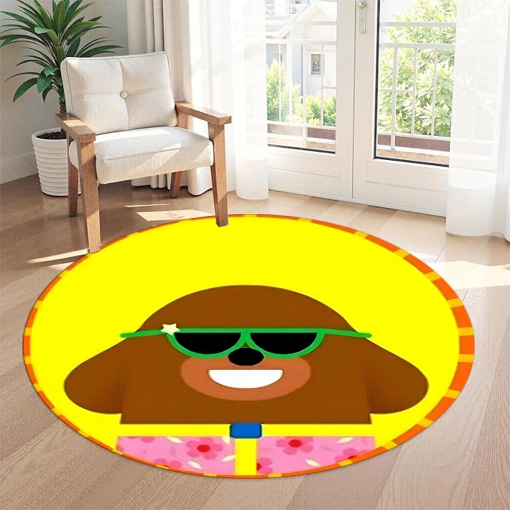 Duggee Round Carpet Suitable for Game Room Foyer Hallway Decorate room Anti-slip Round Rug Decorate Offices Best for Christmas