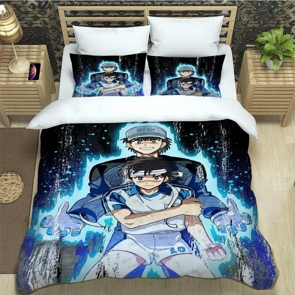 Новая коллекция постельного белья по аниме Captain Tsubasa Пододеяльник с наволочкой Размеры: Твин, Фулл, Квин, Кинг Постельное белье Домашний текстиль